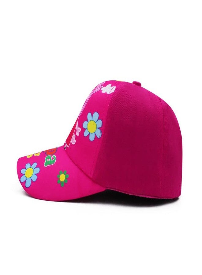 VRITRAZ Peppa Pig Girls Baseball Cap | Pink Adjustable Cotton Hat with Cartoon Character & Flower Print | Cute Outdoor Snapback Cap for Kids | Trendy Gift for Girls - Image 4