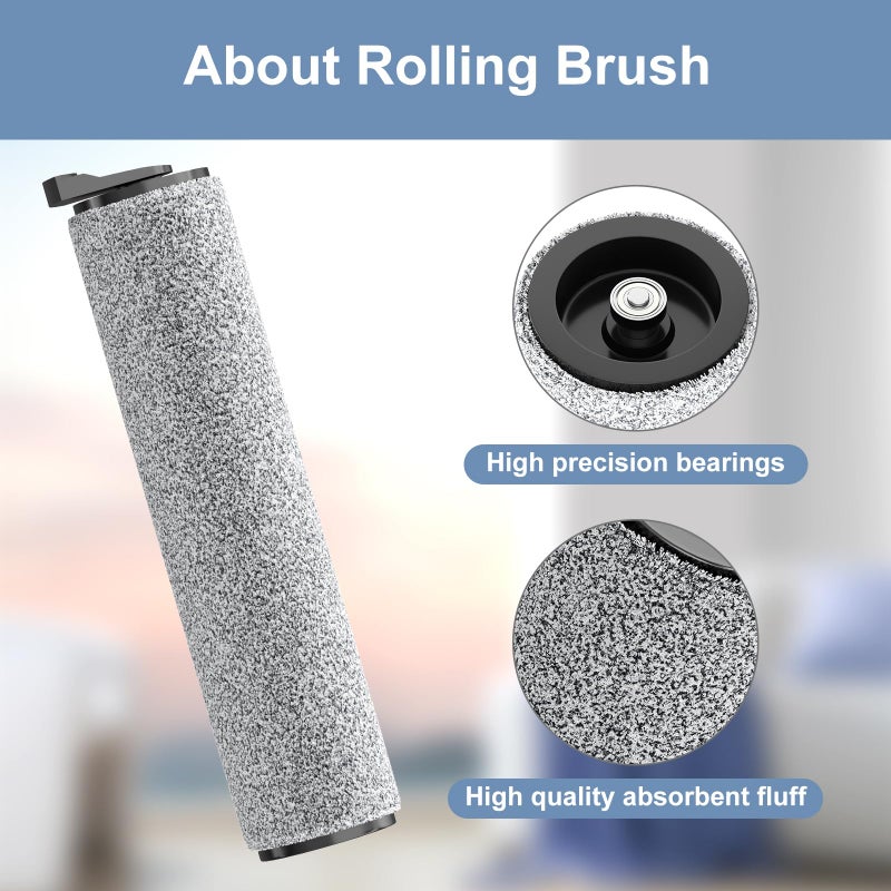 Nukisa Vacuum Mop Replacement Parts Compatible with Tineco Roller Brush Replacement, Suitable with Ifloor 3 Series, Floor One S3 Series, Ifloor 5 Breeze Cleaner, Set Includes 2 Roller Brushes and 5 Filters - Image 3