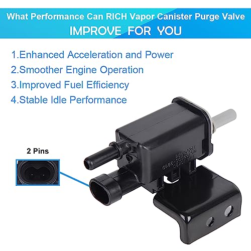 RICH AUTO Vapor Canister Purge Valve Compatible with 2004-2020 Chevy Tahoe Silverado Suburban Malibu GMC Sierra Yukon Part # 214-1680 911-032 2141680（With Bracket） - Image 2