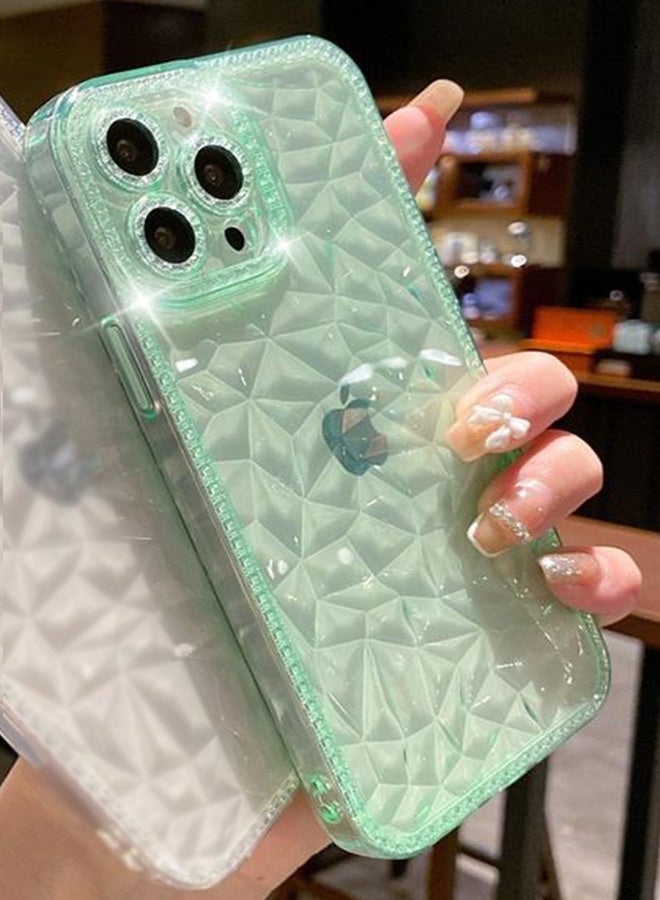 جراب أيفون 13 برو حافظة أيفون 13 برو الفاخرة اللامعة الشفافة لهاتف آيفون 13 برو حافظة من السيليكون المقاوم للصدمات - أخضر - Image 2