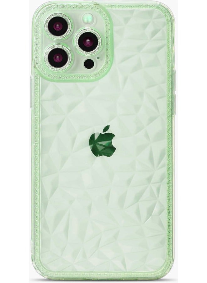 جراب أيفون 13 برو حافظة أيفون 13 برو الفاخرة اللامعة الشفافة لهاتف آيفون 13 برو حافظة من السيليكون المقاوم للصدمات - أخضر - Image 1