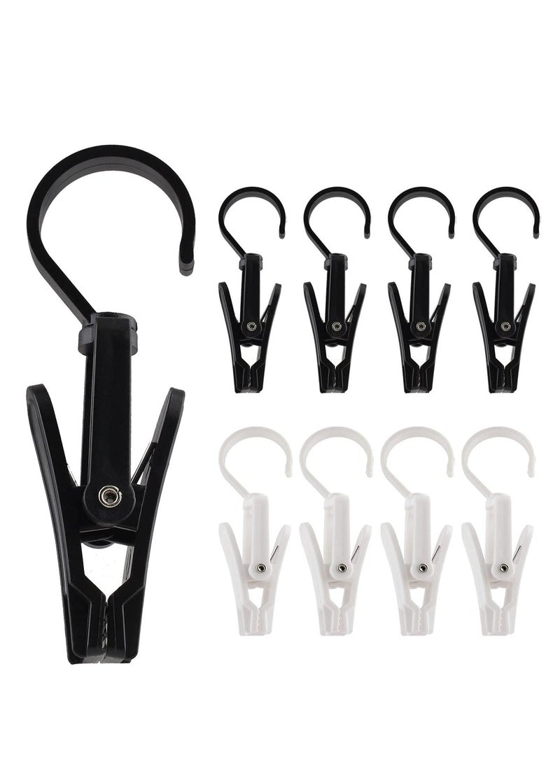 Laundry Hooks Clip Plastic Clothes Pins Super Strong Hanger Clips Swivel Hooks Clip for Clothing Store Home Office Workshop Swivel Laundry Clips Curtain Clips Clothes Pins White Black 20 PCS  - Image 1