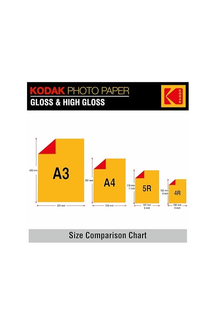 كوداك ورق صور لامع جاف فوري من كوداك 260 جرام 4R (102 × 152 مم) - عبوة من 4 × 100 ورقة (400 ورقة) - Image 2