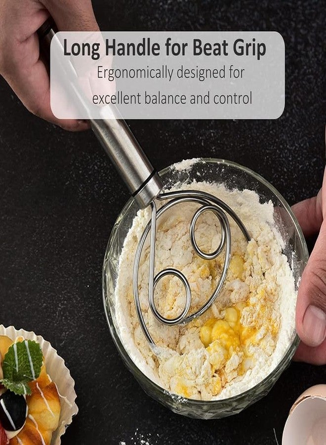 PARVY Stainless Steel Hand Bread Whisk Atta Maker Tool Manual Bread Whisk, Dough Mixer Hand Tool (Pack of 1) - Image 2