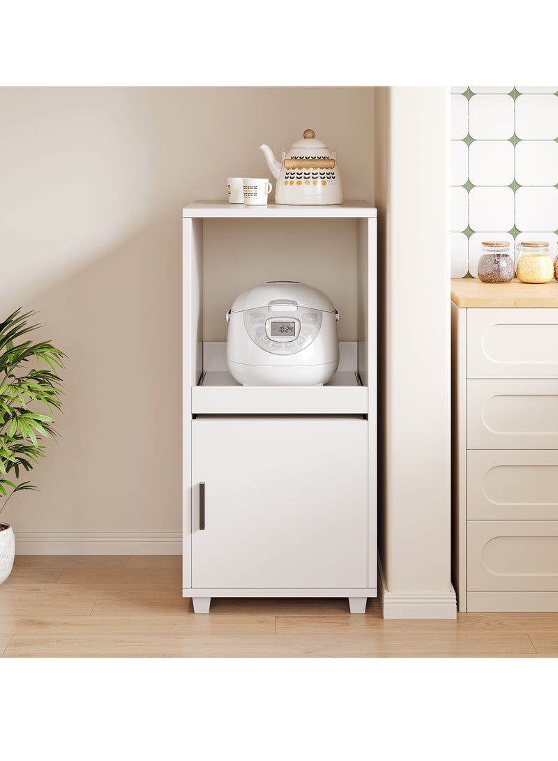 Coffee Bar Cabinet with Doors - Kitchen Storage Cabinet, Sideboard & Dish Storage Cabinet, Multi-layer Kitchen Cabinet with Deep Shelves, Home Coffee Corner Organizer & Pantry Hutch, 35×40×88CM White Space-Saving Storage for Living Room, Dining Room, Office（ZWG009） - Image 1