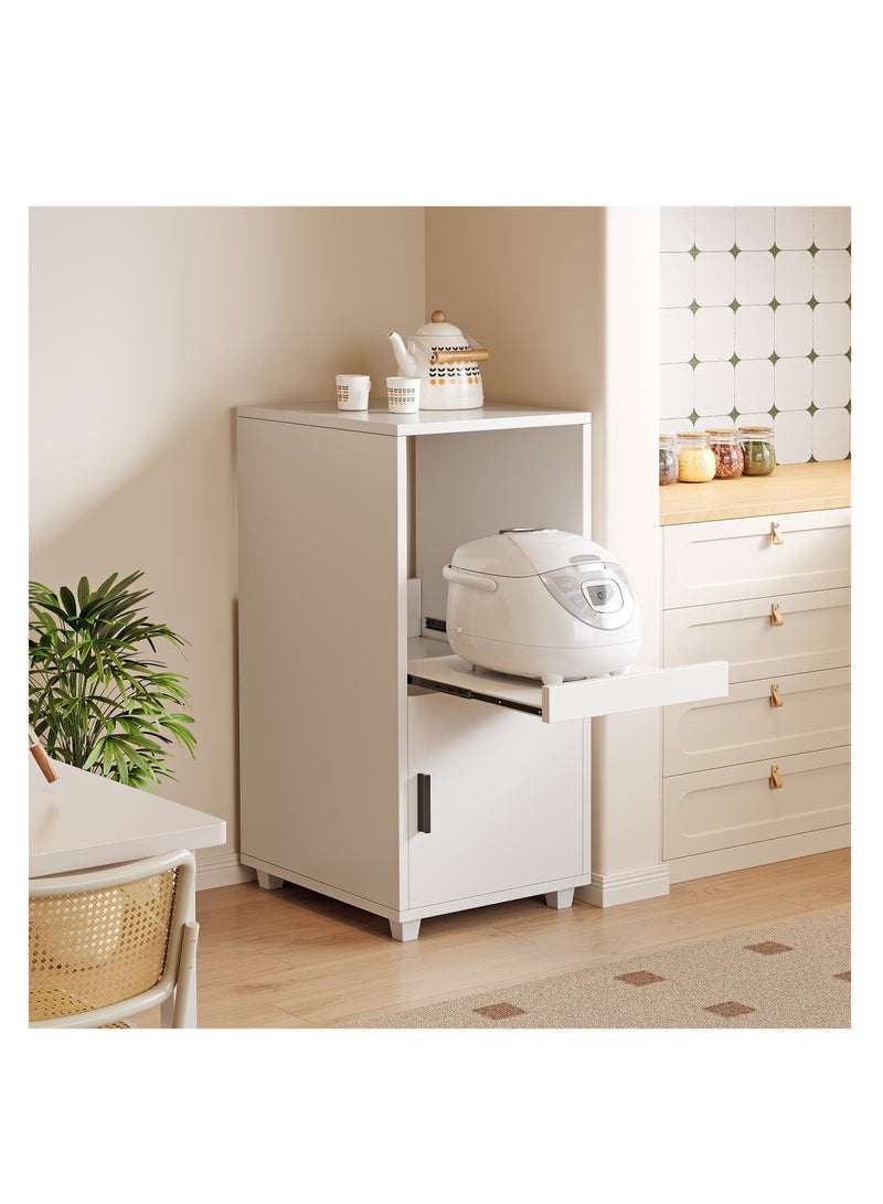 Coffee Bar Cabinet with Doors - Kitchen Storage Cabinet, Sideboard & Dish Storage Cabinet, Multi-layer Kitchen Cabinet with Deep Shelves, Home Coffee Corner Organizer & Pantry Hutch, 35×40×88CM White Space-Saving Storage for Living Room, Dining Room, Office（ZWG009） - Image 2