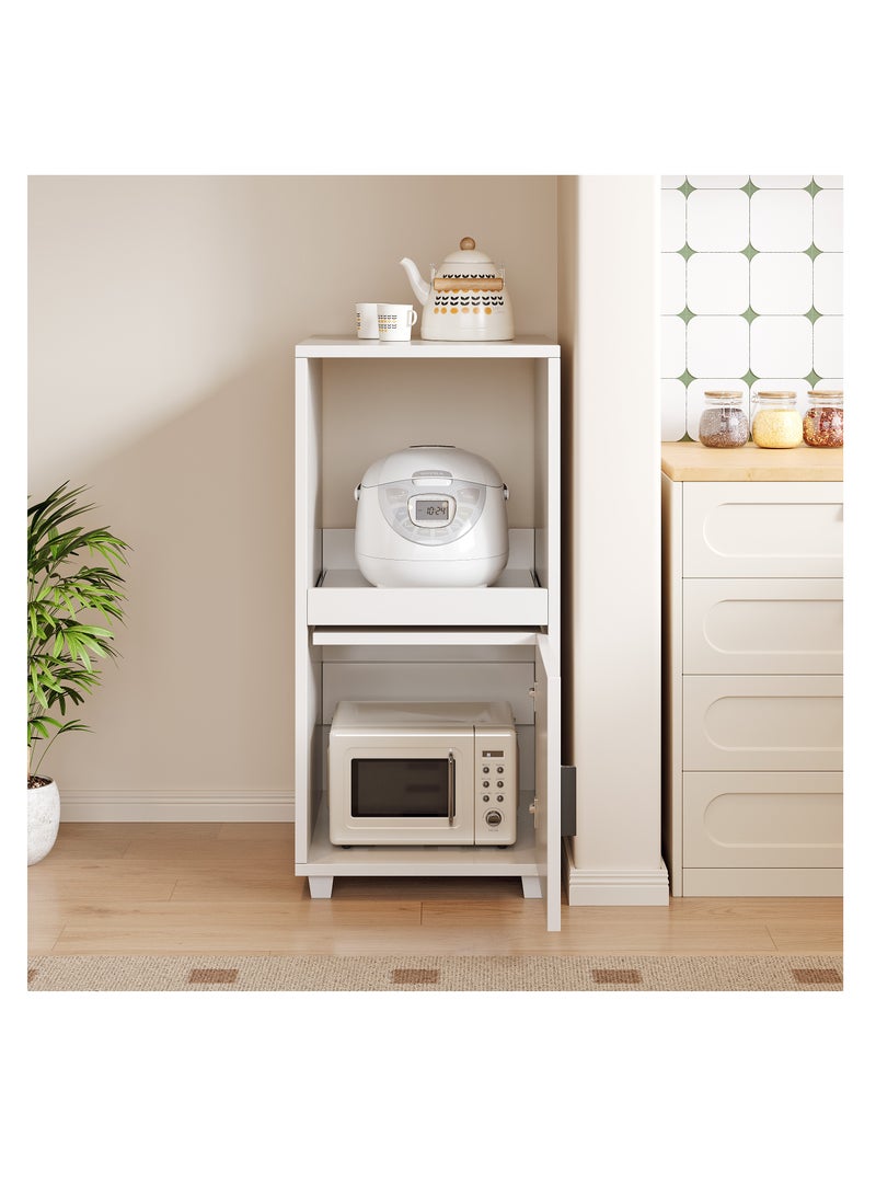 Coffee Bar Cabinet with Doors - Kitchen Storage Cabinet, Sideboard & Dish Storage Cabinet, Multi-layer Kitchen Cabinet with Deep Shelves, Home Coffee Corner Organizer & Pantry Hutch, 35×40×88CM White Space-Saving Storage for Living Room, Dining Room, Office（ZWG009） - Image 3