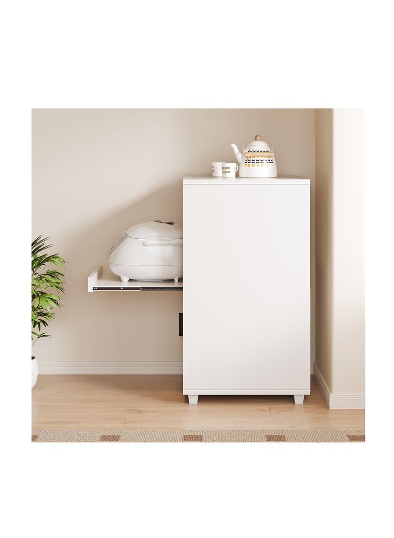 Coffee Bar Cabinet with Doors - Kitchen Storage Cabinet, Sideboard & Dish Storage Cabinet, Multi-layer Kitchen Cabinet with Deep Shelves, Home Coffee Corner Organizer & Pantry Hutch, 35×40×88CM White Space-Saving Storage for Living Room, Dining Room, Office（ZWG009） - Image 4