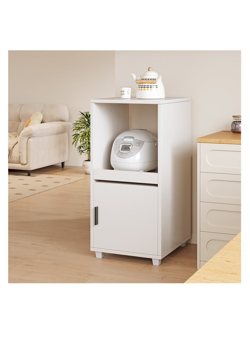 Coffee Bar Cabinet with Doors - Kitchen Storage Cabinet, Sideboard & Dish Storage Cabinet, Multi-layer Kitchen Cabinet with Deep Shelves, Home Coffee Corner Organizer & Pantry Hutch, 35×40×88CM White Space-Saving Storage for Living Room, Dining Room, Office（ZWG009） - Image 5