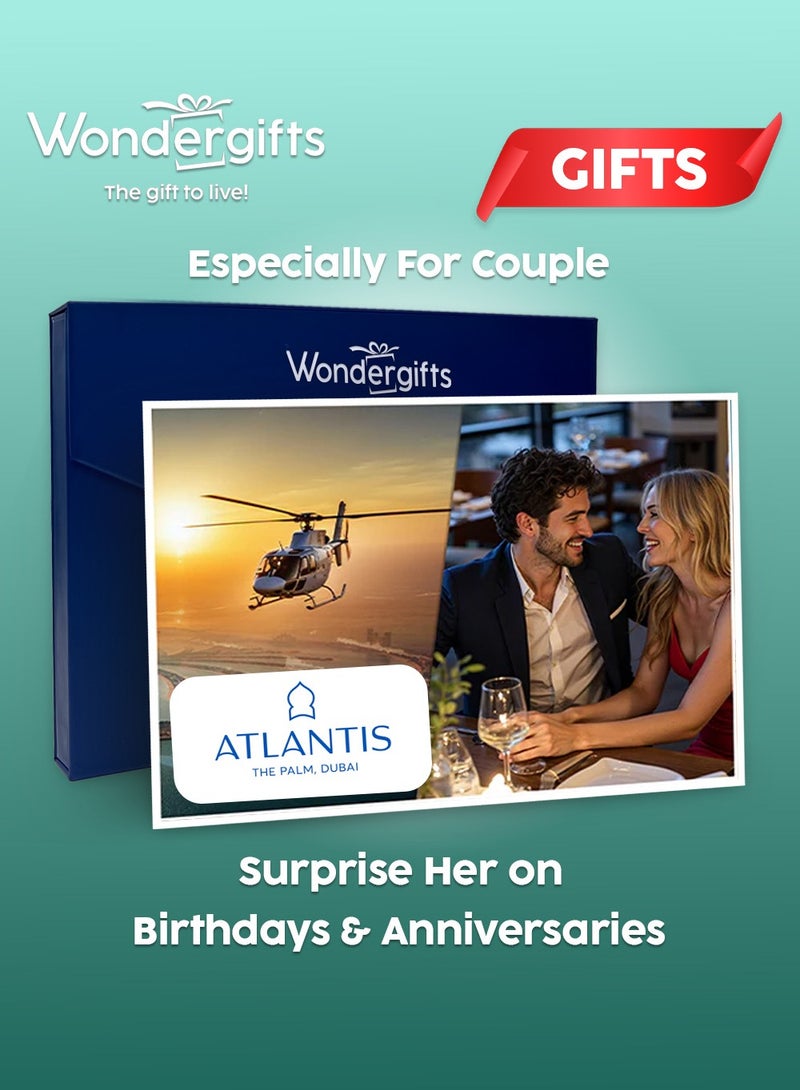 Wondergifts Helicopter Tour & Dinner Buffet for Two at Saffron Atlantis - Experience Gift - Image 1