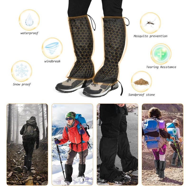 GUSTAVE ® Gaiters for Hiking, Climbing, Leggings, Trekking, Waterproof Windproof Sandproof Adults Hiking Gaiters, with Secure Fasten Belt Adjustable Hiking Gaiters Lightweight Gaiters (1 Pair) - Image 5
