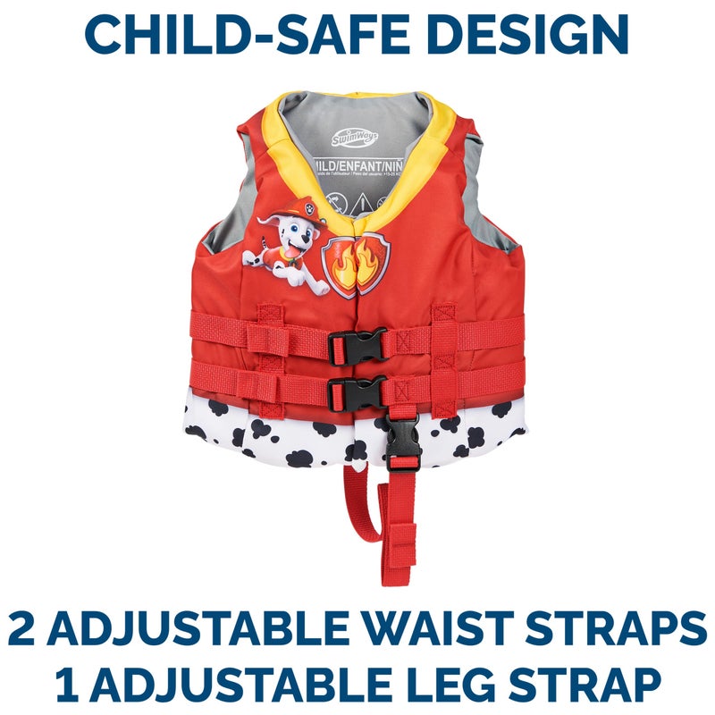 SwimWays سترة النجاة للسباحة من سويمايز مع باترول باو، سترة نجاة معتمدة من خفر السواحل الأمريكي للأطفال، طوافات وسترات نجاة للأطفال من 33-55 رطل، مارشال - Image 4