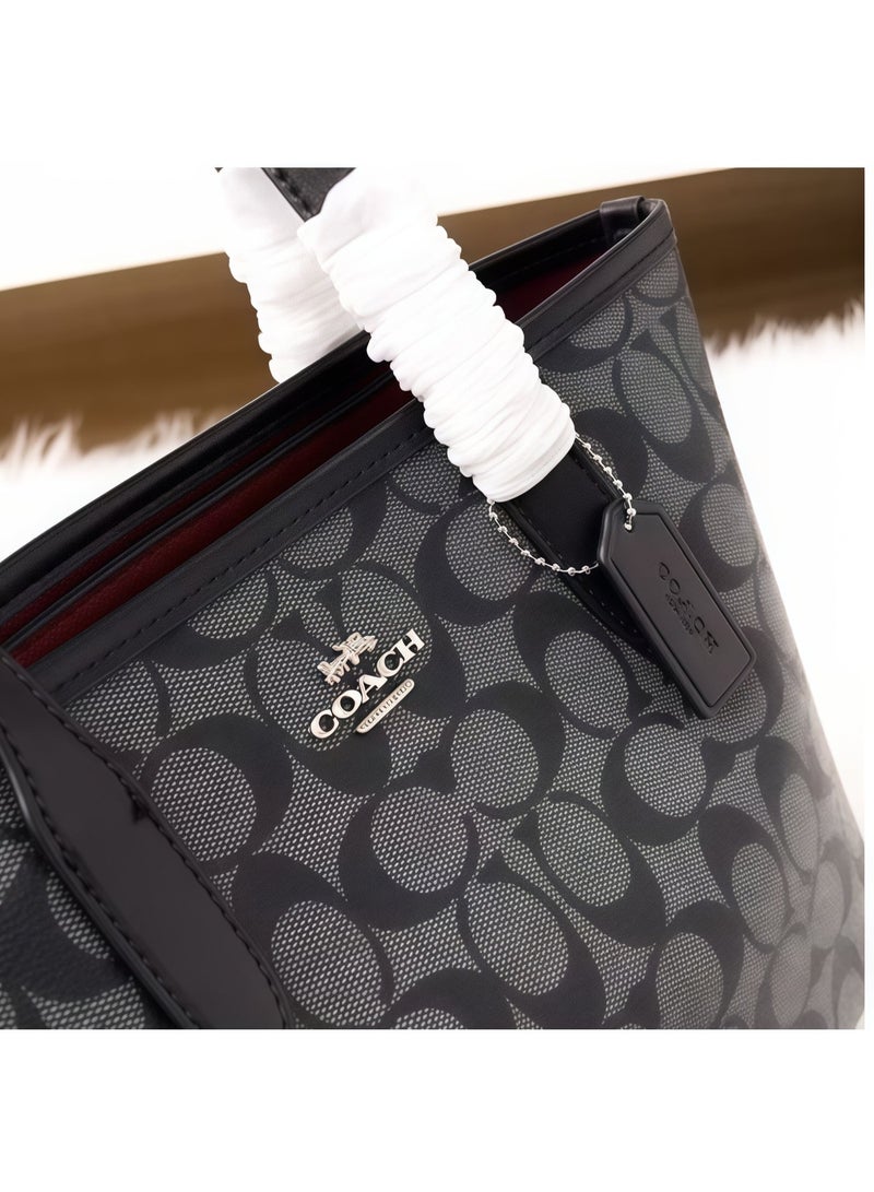 coachoutlet Coach City Tote Bag In Signature Canvas Women's Fashion Versatile Large Capacity Large Size Handheld Shoulder Bag Tote Bag - Image 2