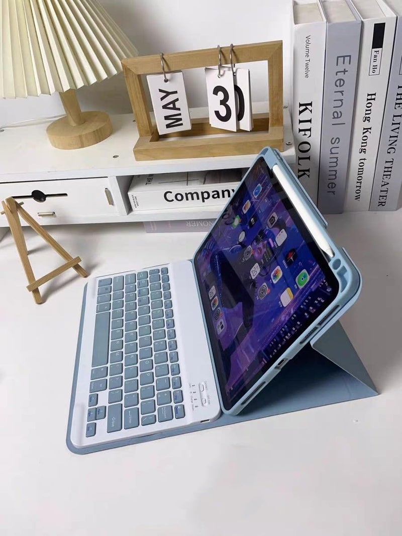 AnMengXinLing Keyboard Case for iPad mini 7 (A17 Pro) /Mini 6, Magnetic Detachable Case with Keyboard Built in Pencil Holder for 8.3inch iPad Mini7th/6th Generation, Blue - Image 3