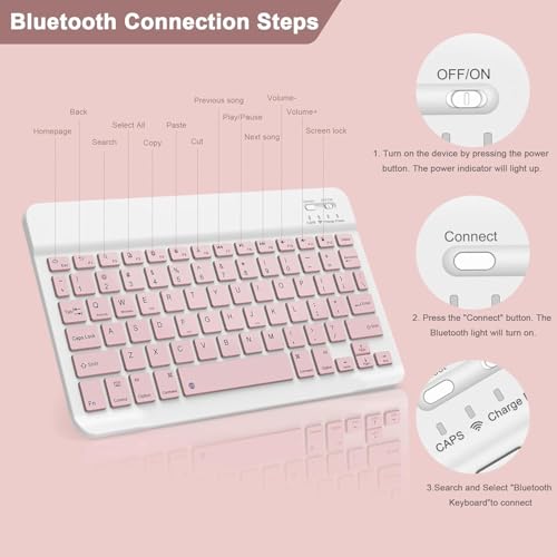 AnMengXinLing Keyboard Case for iPad mini 7 (A17 Pro) /Mini 6, Magnetic Detachable Case with Keyboard Built in Pencil Holder for 8.3inch iPad Mini7th/6th Generation, Blue - Image 5