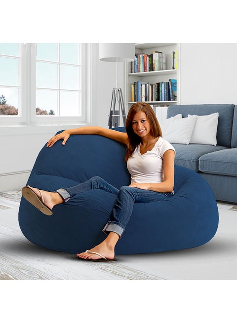 Solid Multi-Purpose Bean Bag With Polystyrene Filling Blue 80x80x50cm