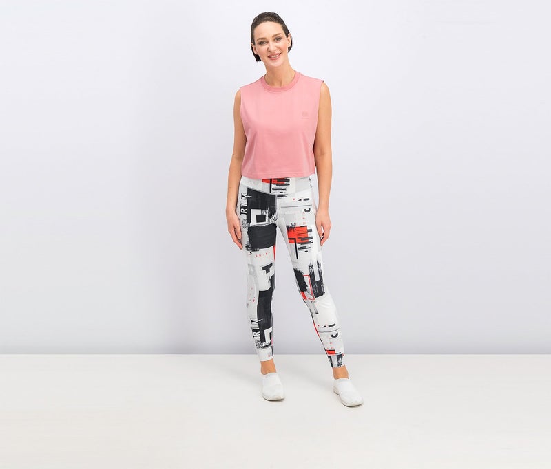 Reebok توب قصير بدون أكمام للنساء، وردي - Image 4