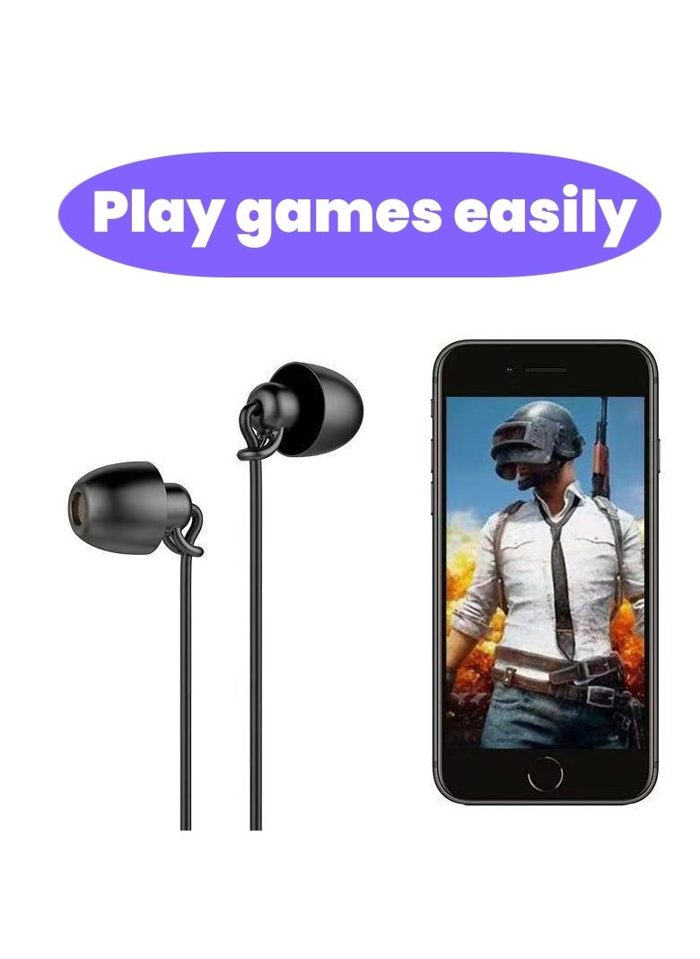 Generic Sleep Earbuds in-Ear Headphones Wired,Soft Silicon Earplugs Noise Cancelling Sleeping Earphones Tangle Free with Mic for Side Sleeper,Insomnia,Air Travel, Relaxation,ASMR (Black)  - Image 3