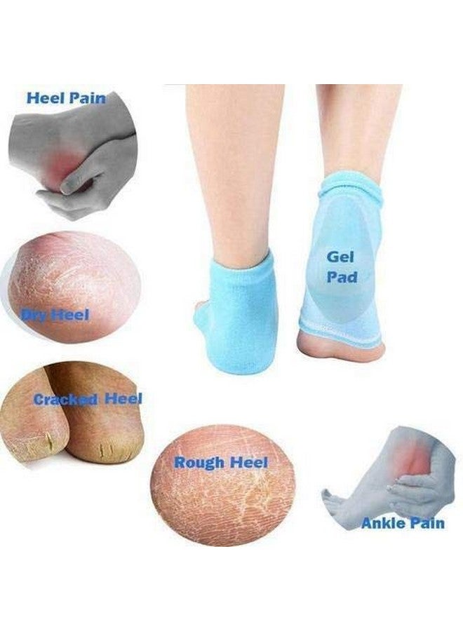 TOPHAVEN Moisturizing Gel Heel Socks for Dry Pain Relief with Open Toe Botanical Gel Pad for Men & Women (Free Size) - Image 4