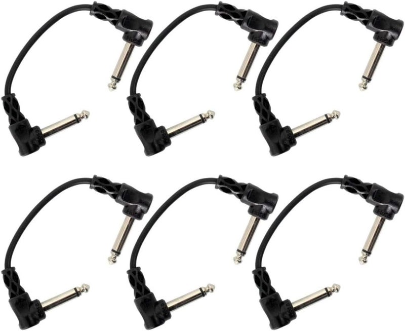 Hosa CFS606 Molded Rightangle to Same Guitar Patch Cable 6 Inches 6 pieces - Image 2