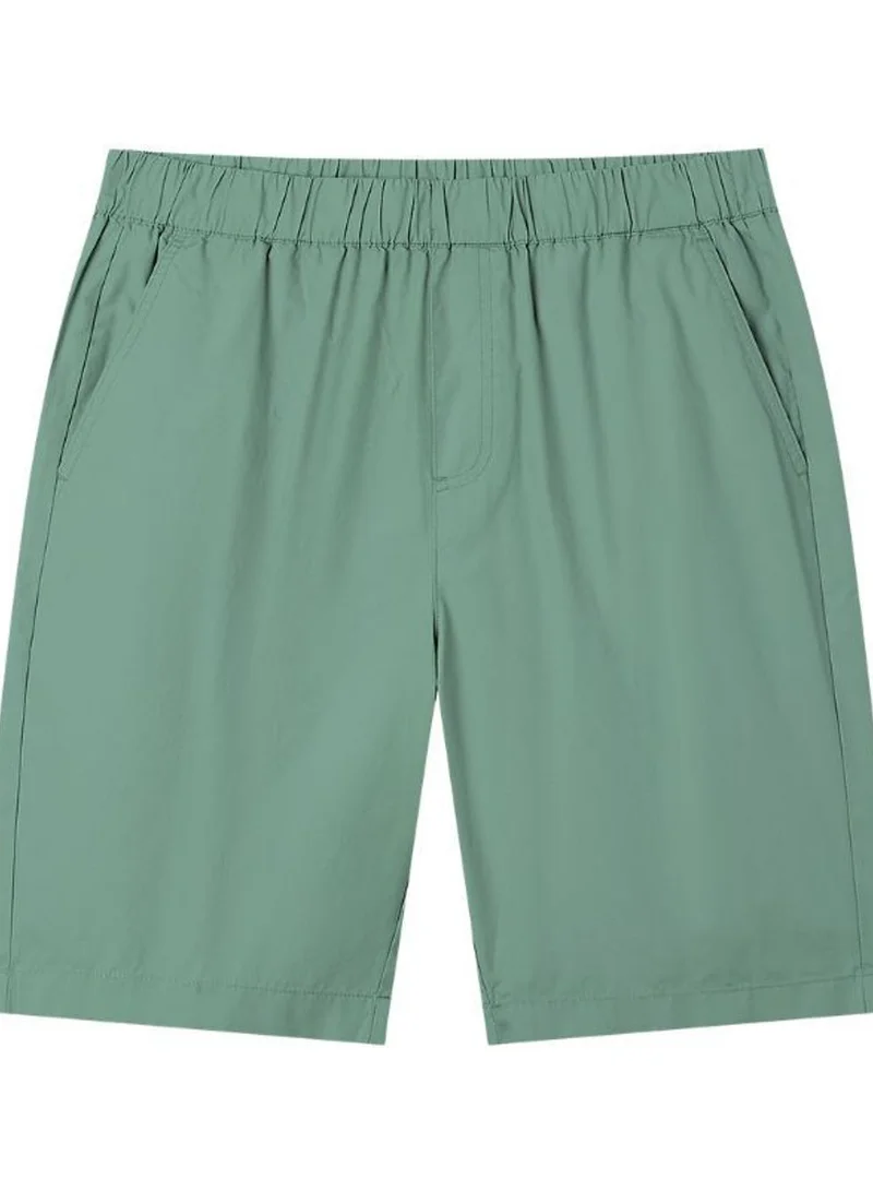 Men Regular Cotton Twill Elastic Shorts