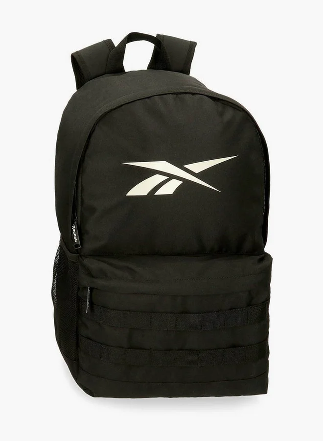 ريبوك Logo Print School Backpack with Adjustable Straps and Zip Closure - 38x19x43 cm