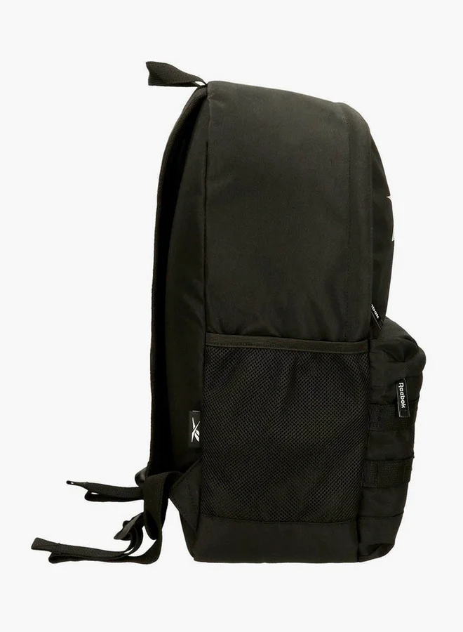 ريبوك Logo Print School Backpack with Adjustable Straps and Zip Closure - 38x19x43 cm