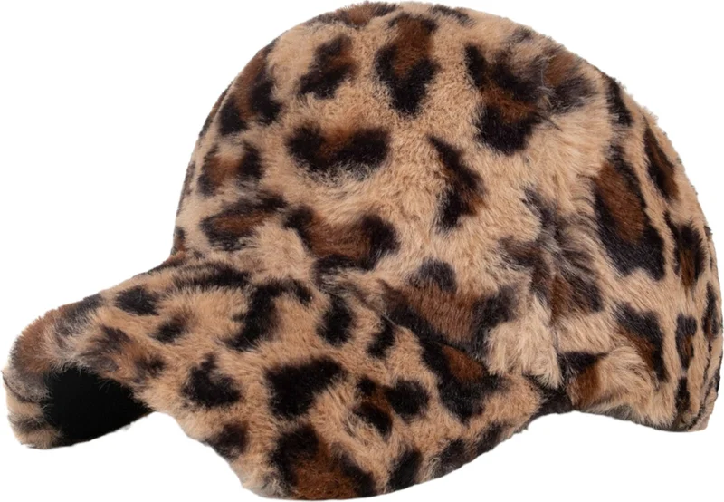 تيزجيلسين Women's Leopard Patterned Plush Cap Hat