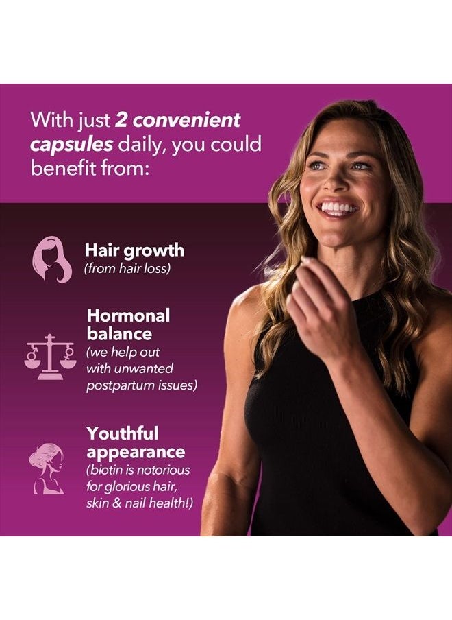 Havasu Nutrition - Saw Palmetto for Women + Biotin Supplement | DHT Blocker for Women Hair Growth Vitamins | Women with PCOS Hair Loss or Post-Partum Hair Loss | 60 Vegan Biotin Hair Vitamins to Thicken & Volumize Hair - Image 1