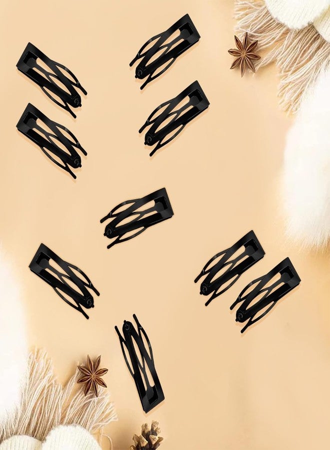 ELANE 20 Pcs Metal Snap Hair Clips for Women, Double Grip Barrettes for Thick Fine Hair, Small Black Clips for Girls - Image 3