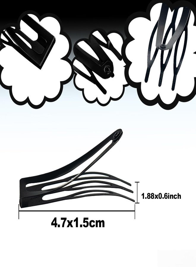 ELANE 20 Pcs Metal Snap Hair Clips for Women, Double Grip Barrettes for Thick Fine Hair, Small Black Clips for Girls - Image 2