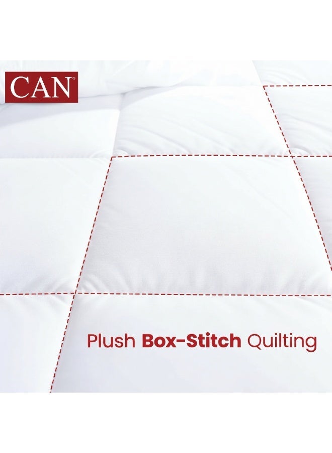 CAN Premium White Duvet White - Size 180x230 Ultra Soft Light weight All Season Comforter - Hypoallergenic Box Stitch Quilted Bedding - Hotel Quality Duvet for Perfect Sleep - Single - Image 4