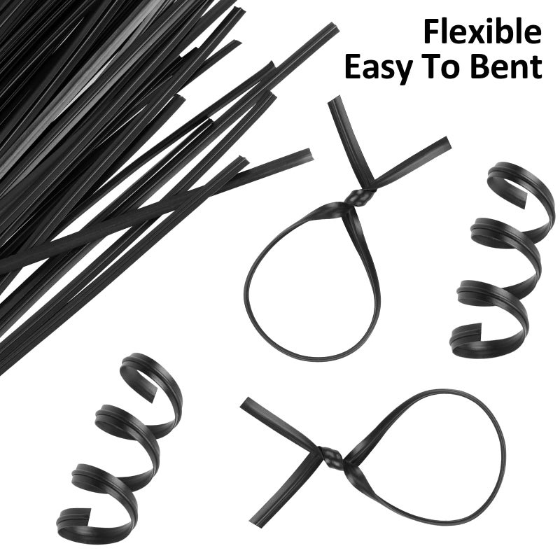 Oligei 300 Pcs Plastic 5" Twist Ties for Bags, Wire Ties Reusable Twist Bread Ties for Household and Office Use - Image 4