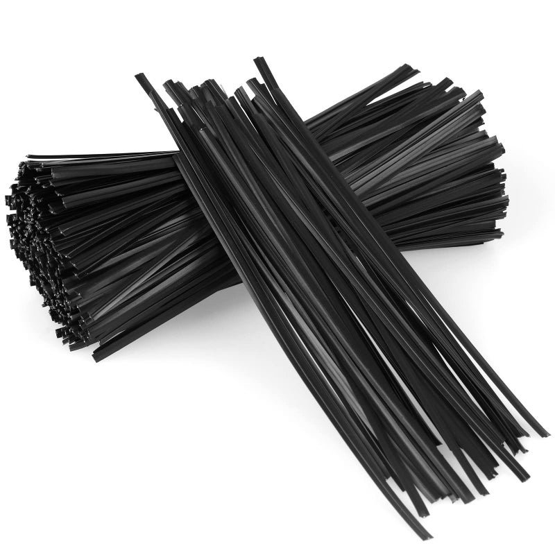 Oligei 300 Pcs Plastic 5" Twist Ties for Bags, Wire Ties Reusable Twist Bread Ties for Household and Office Use - Image 1