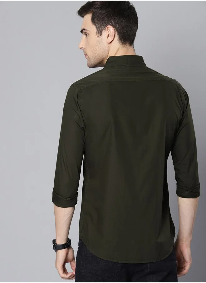 Dennis Lingo Solid Slim Fit Casual Shirt by Styli