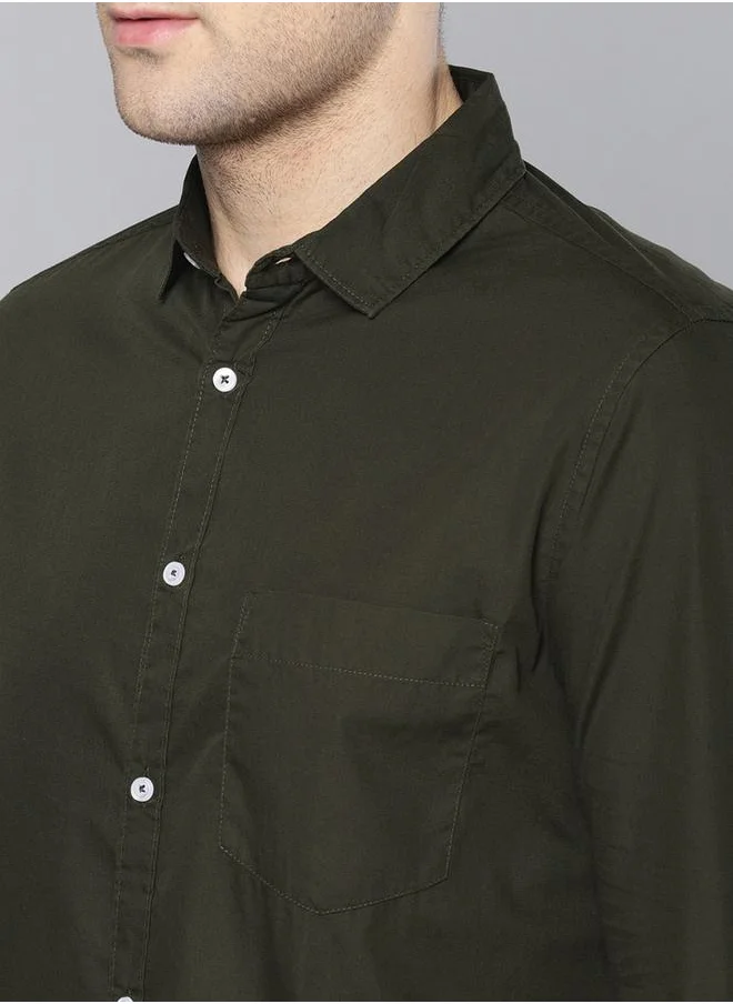 Dennis Lingo Solid Slim Fit Casual Shirt by Styli