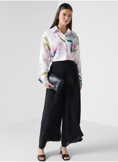 Wide Leg Pants With Front Pleat