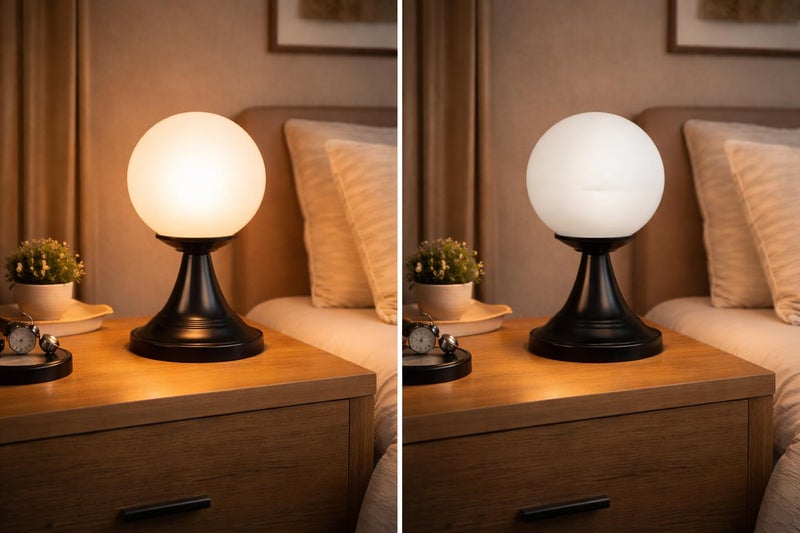 tu casa Modern Metal Table Lamp | Glass Shade Bedside & Desk Lamp for Bedroom Living Room Study Office | Stylish Home Décor Lighting & Gifting - Image 3