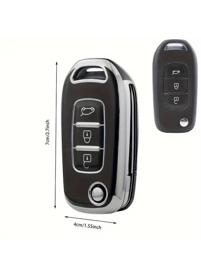 White TPU Car Key Cover For Renault Models Soft Durable Protective Case - Image 3