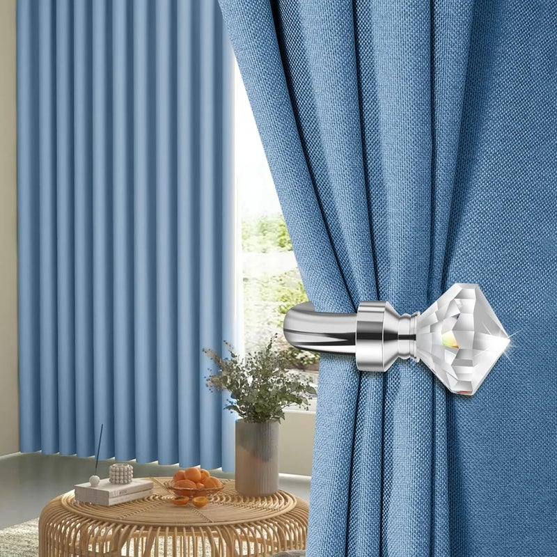 HIKMLK Crystal Curtain Holdbacks 2pcs, Metal Curtain Tieback Pull Back for Wall, Heavy Duty Side Holders Tie Backs for Drapes Drapery Window Home Decoration - Image 4