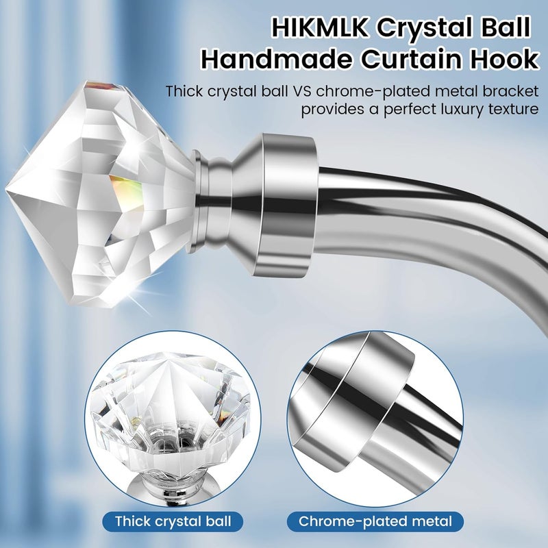 HIKMLK Crystal Curtain Holdbacks 2pcs, Metal Curtain Tieback Pull Back for Wall, Heavy Duty Side Holders Tie Backs for Drapes Drapery Window Home Decoration - Image 2