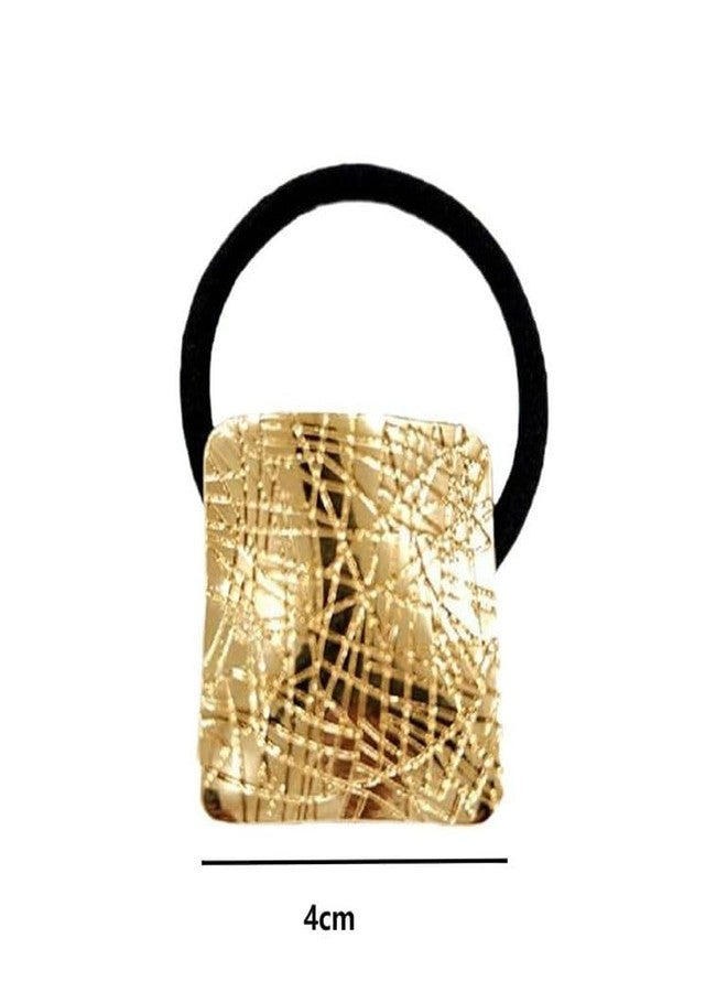 Radhya Accessories 2 pcs Statement Ponyholders for Women Hairties for Girls Metal Hair Ties Ponytail Hair Cuff, Women's Double Arch Ponytail Hair Tie, Simple Metal Fashion Ellipse Elastic Hair Bands, Versatile Cool Style Geometric Retro (design 2) - Image 4