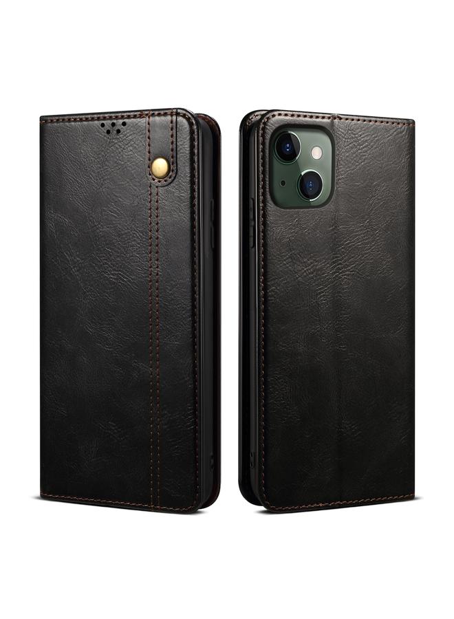 زبون جراب لهاتف iPhone 13 mini مصنوع من الجلد بتصميم بسيط من الشمع بتصميم حصان مجنون مع فتحات للبطاقات ومحفظة - Image 2