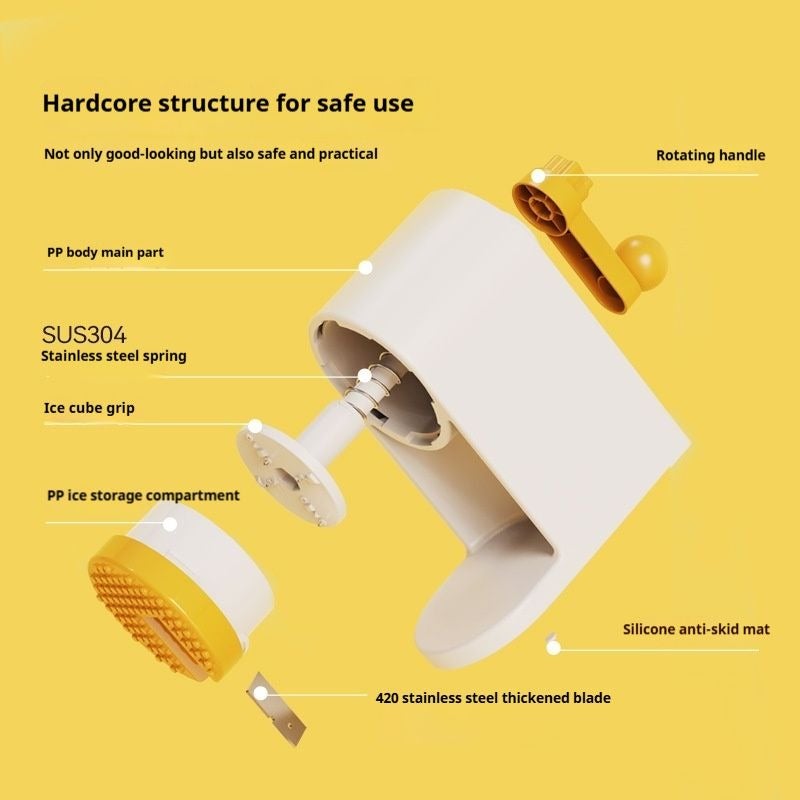 C X Ci Xun Portable Manual Ice Shaver with Stainless Steel Blade - Image 3