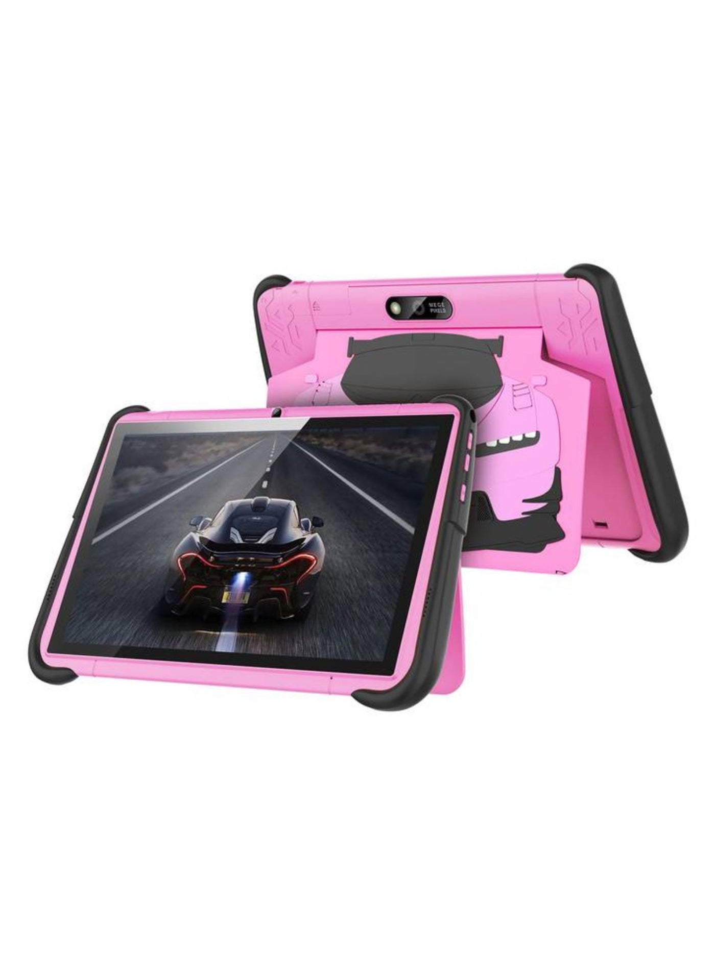 porodo 10.1-Inch Kids Android Tablet, 2GB RAM, 64GB Storage, Dual Nano SIM, 4000mAh Battery, Type-C Charging-Pink
