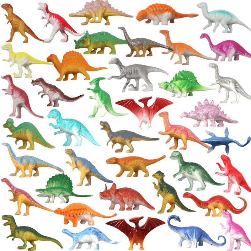 DOITEM Dinosaur Figures 40 Pack Plastic Dinosaur Toys Set for Kids Boys Toddler Birthday Christmas Easter Valentines Day Gifts Including Trex Triceratops Stegosaurus etc - Image 3