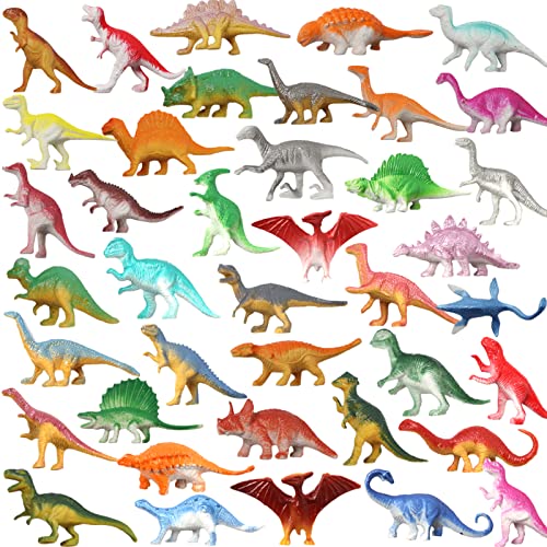 DOITEM Dinosaur Figures 40 Pack Plastic Dinosaur Toys Set for Kids Boys Toddler Birthday Christmas Easter Valentines Day Gifts Including Trex Triceratops Stegosaurus etc - Image 1