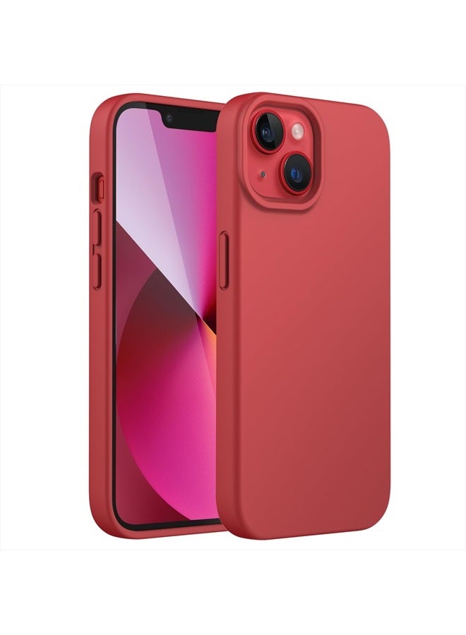 Jetech Silicone Case for iPhone 13 6.1-Inch, Silky-Soft Touch Full-Body Protective Phone Case, Shockproof Cover with Microfiber Lining (Red) - Image 1