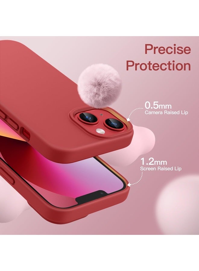 Jetech Silicone Case for iPhone 13 6.1-Inch, Silky-Soft Touch Full-Body Protective Phone Case, Shockproof Cover with Microfiber Lining (Red) - Image 5