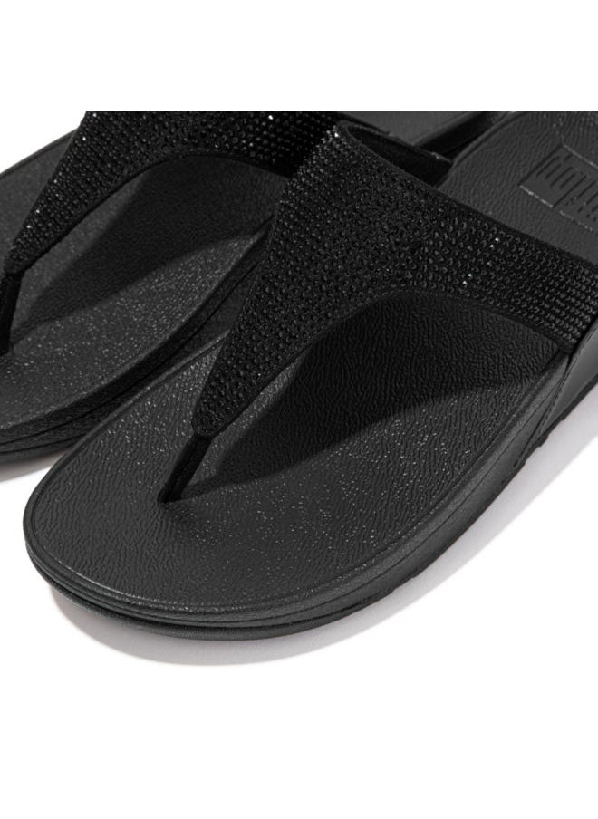 FitFlop - 049-655 Fitflop Ladies Sandals Lulu Crystal Toepost EC5-090 Black - Image 1